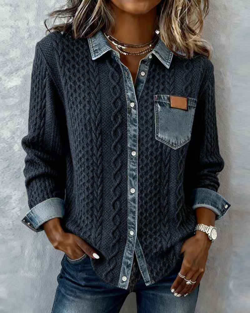 Zinnara | Patchwork Button-Up Shirt