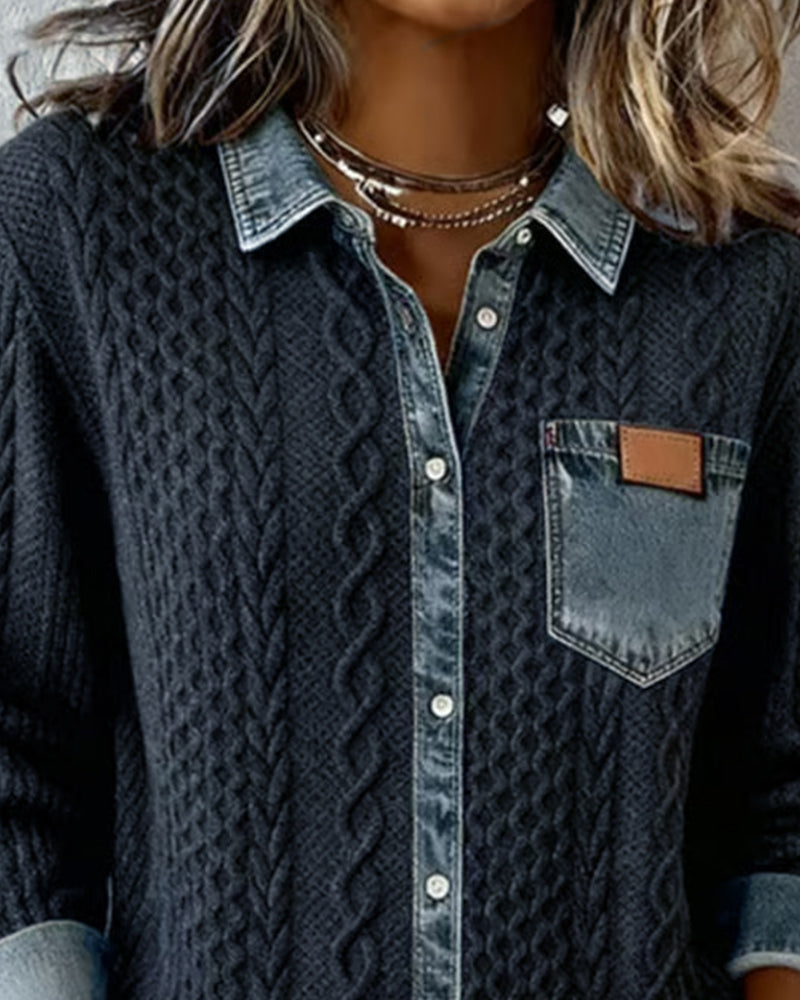 Zinnara | Patchwork Button-Up Shirt