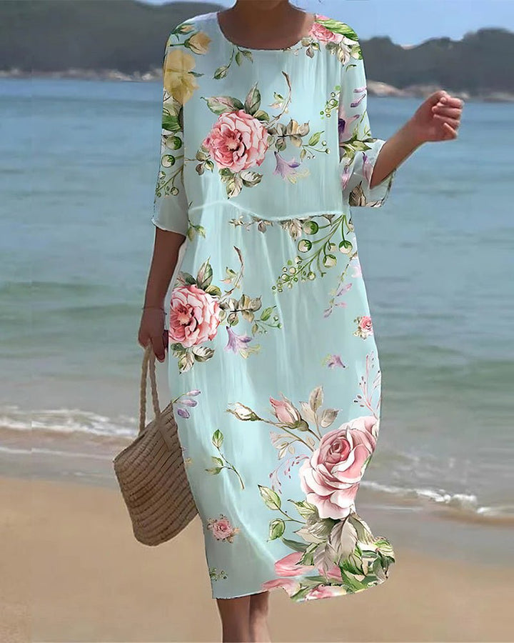 Zara™ 夕焼け花柄 ワンピース