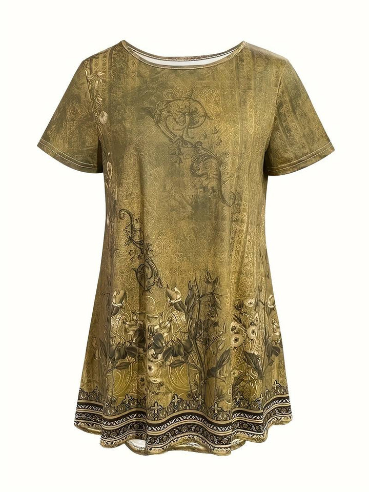 Fiorelle™ 花柄プリント ゆったりTシャツ