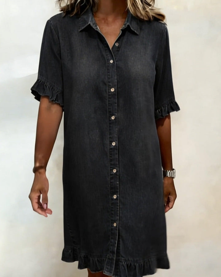 Elodie | Ruched Shirt Dress
