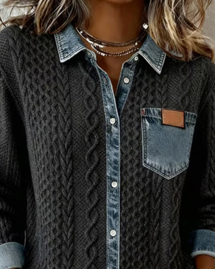 Zinnara | Patchwork Button-Up Shirt