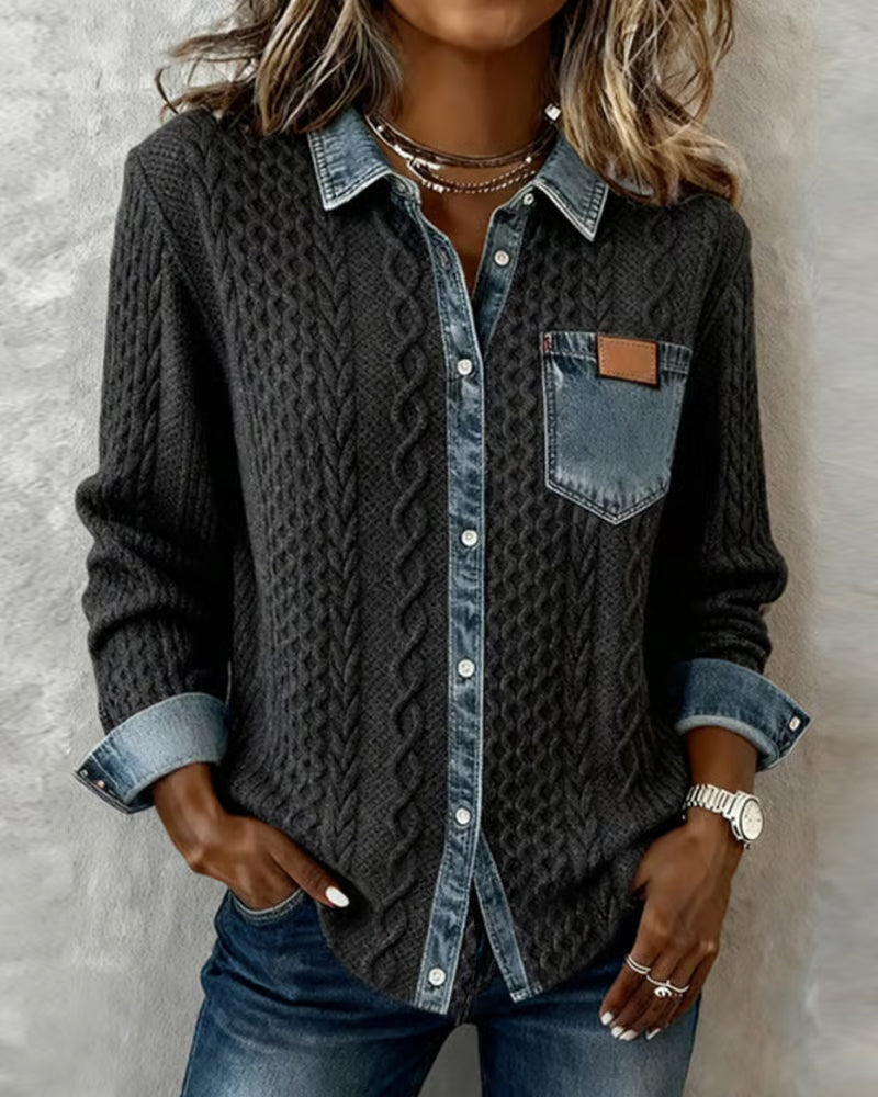Zinnara | Patchwork Button-Up Shirt