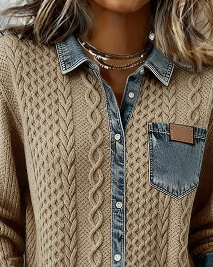 Zinnara | Patchwork Button-Up Shirt
