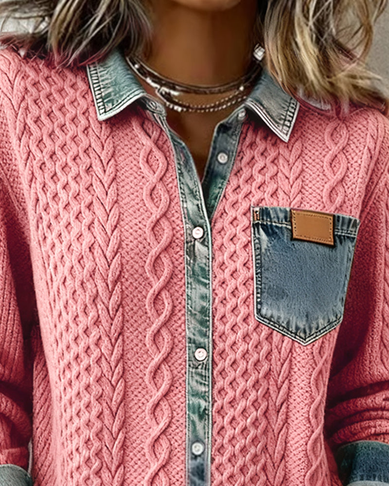 Zinnara | Patchwork Button-Up Shirt