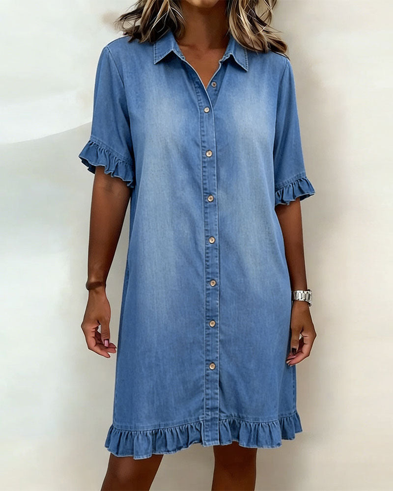 Elodie | Ruched Shirt Dress