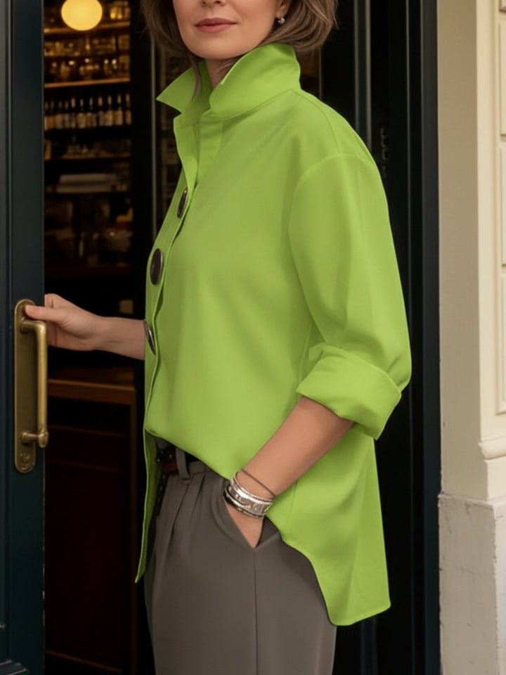 Novessa | Stand Collar Button Blouse