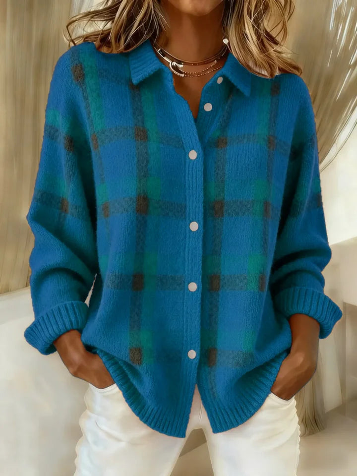 Vivara | Plaid Collared Cardigan