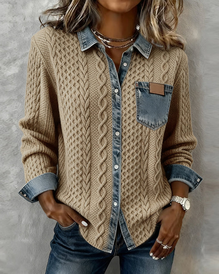 Zinnara | Patchwork Button-Up Shirt