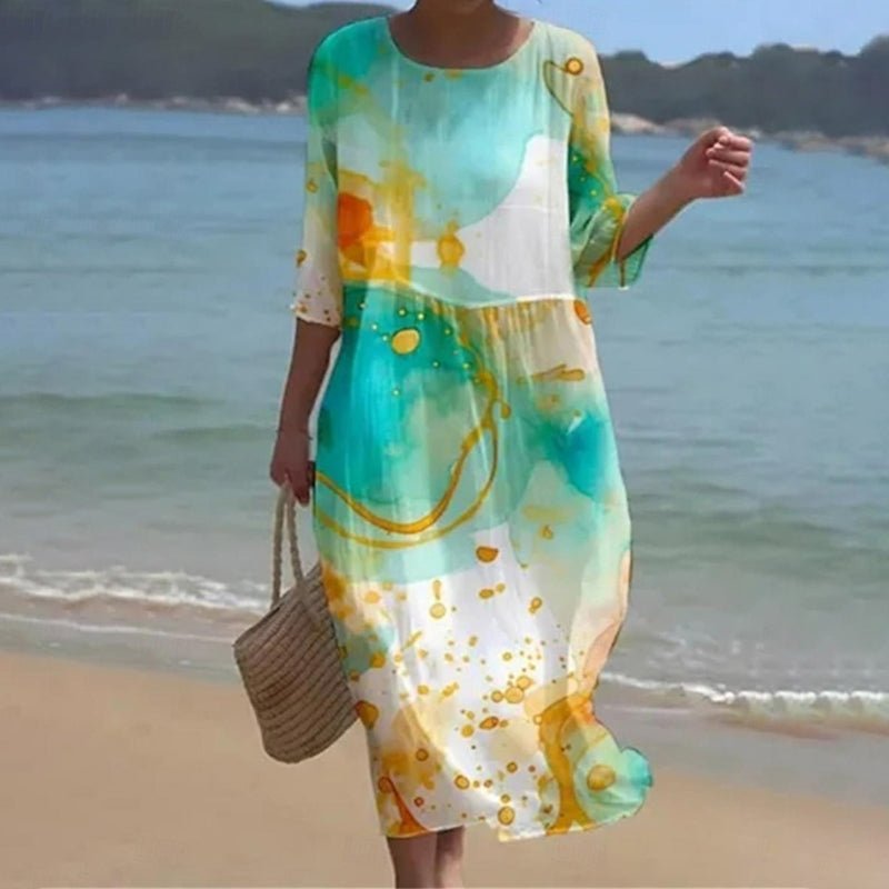 Zara™ 夕焼け花柄 ワンピース