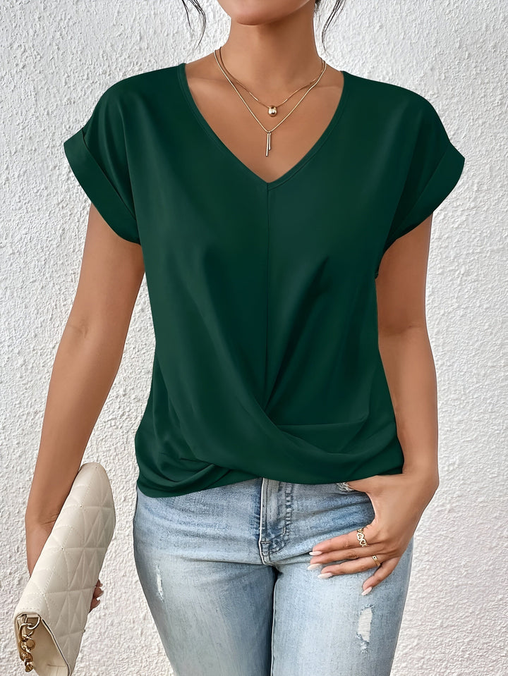 Aurienne™ Vネック 半袖ブラウス