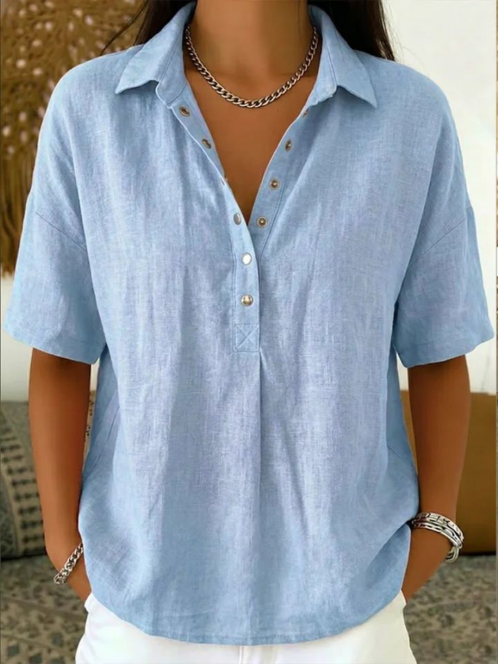 Noelle | Blouse with Collar and Button Details