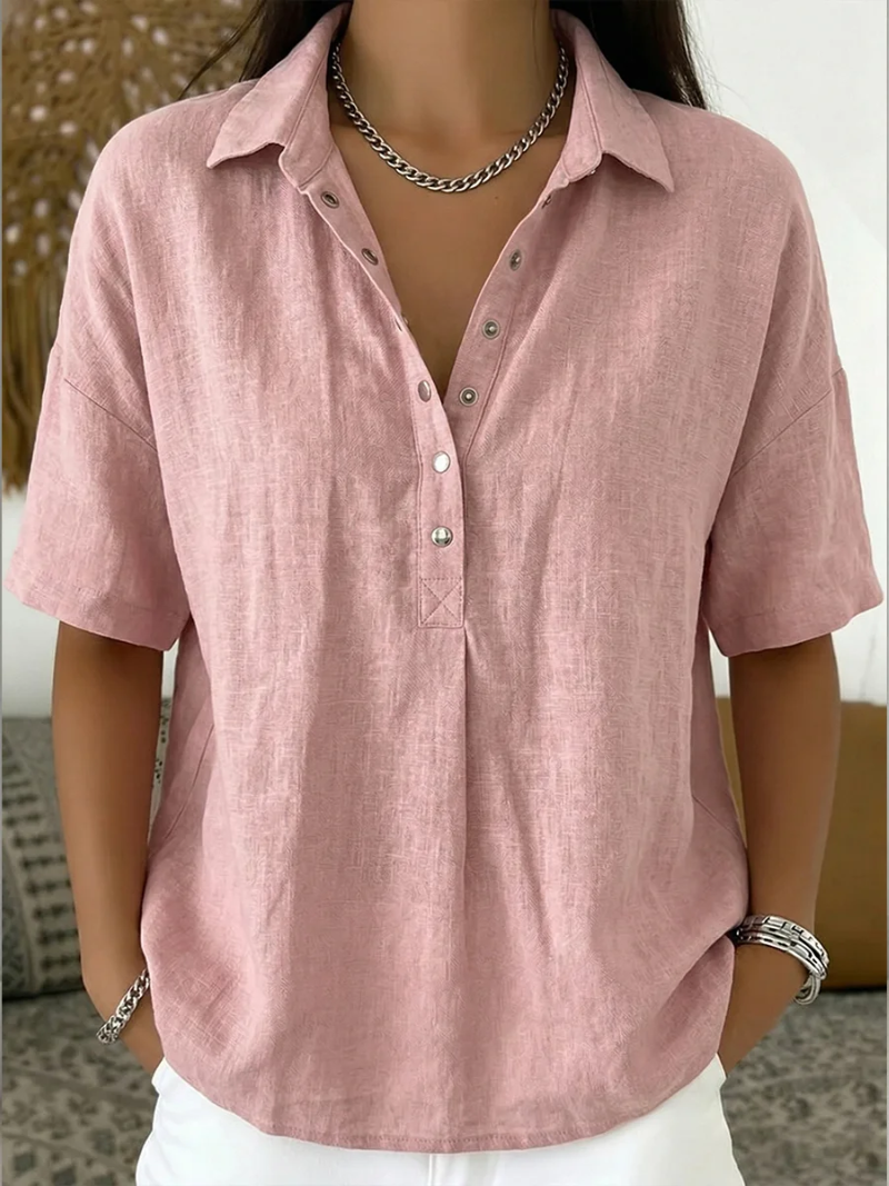 Noelle | Blouse with Collar and Button Details