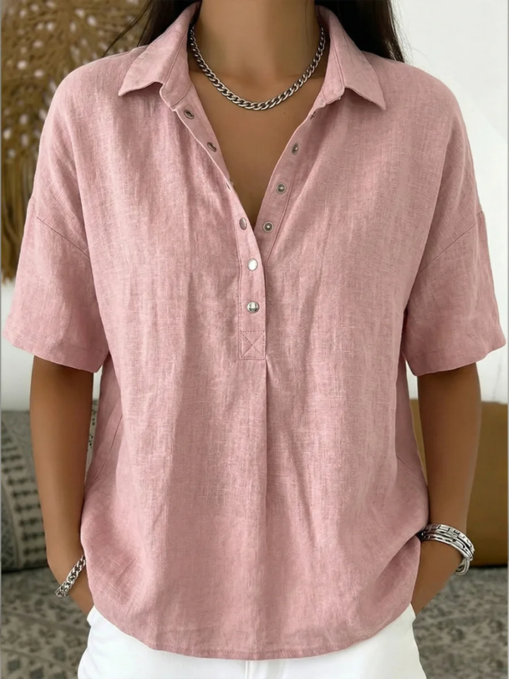 Noelle | Blouse with Collar and Button Details