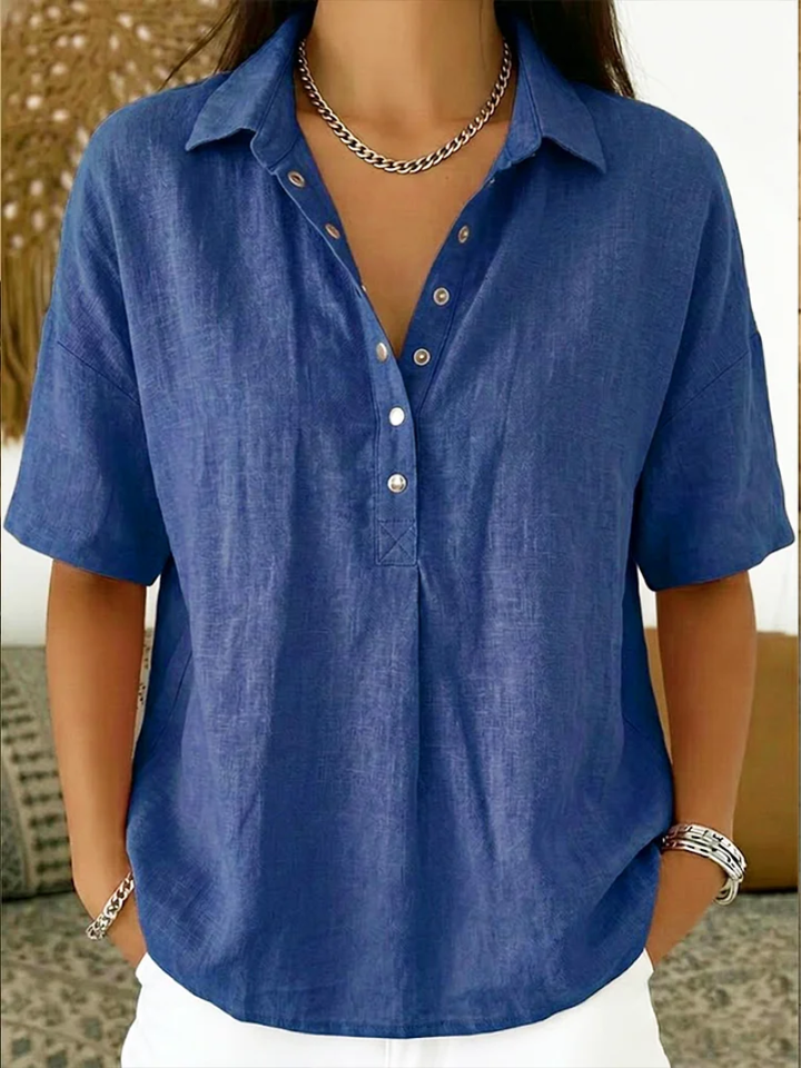 Noelle | Blouse with Collar and Button Details