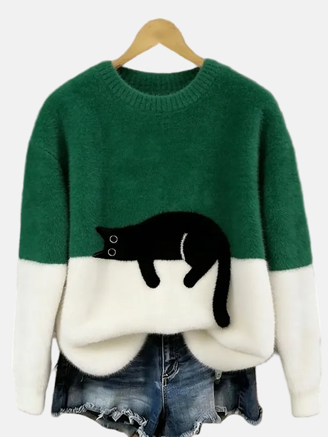 Bridget | Women's Sweatshirt with Cat Design