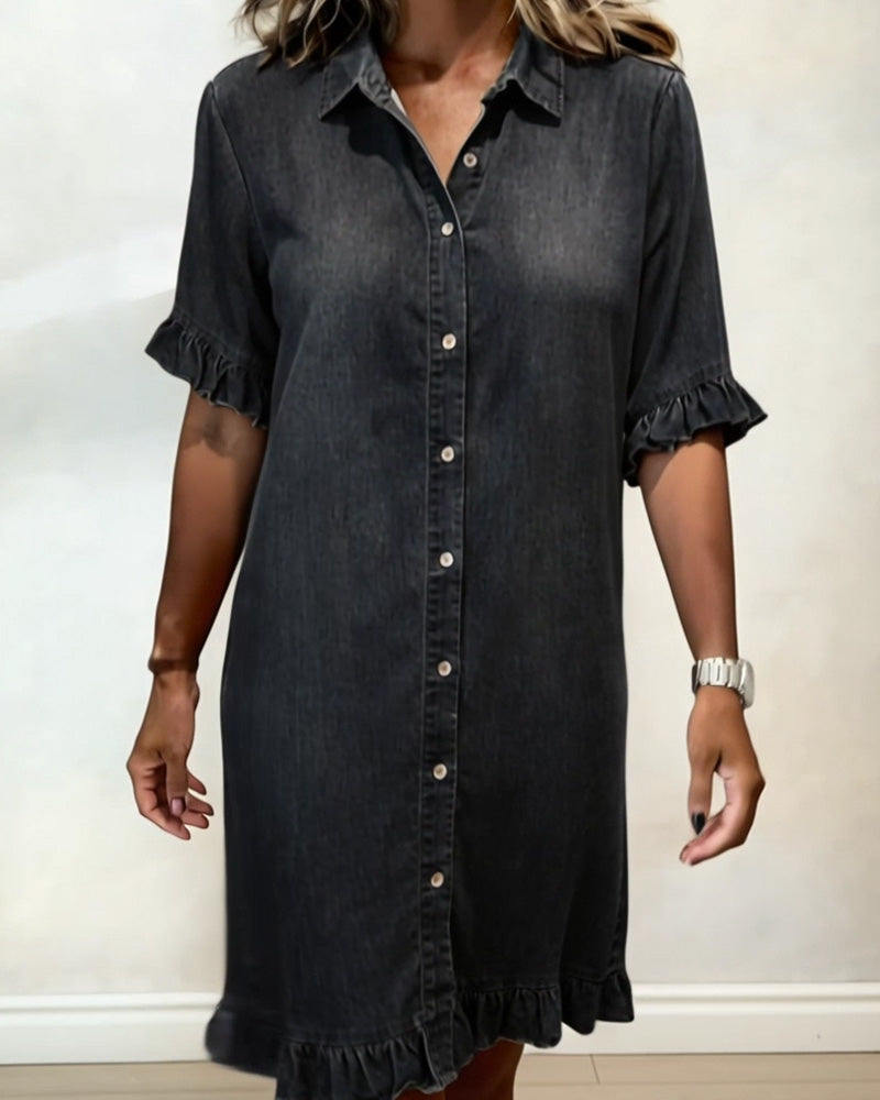 Elodie | Ruched Shirt Dress