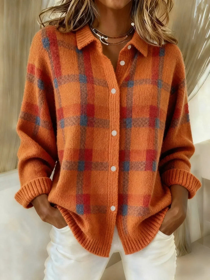 Vivara | Plaid Collared Cardigan