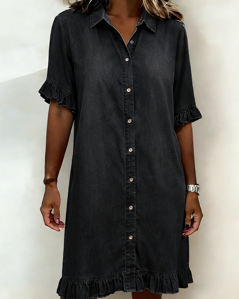Elodie | Ruched Shirt Dress