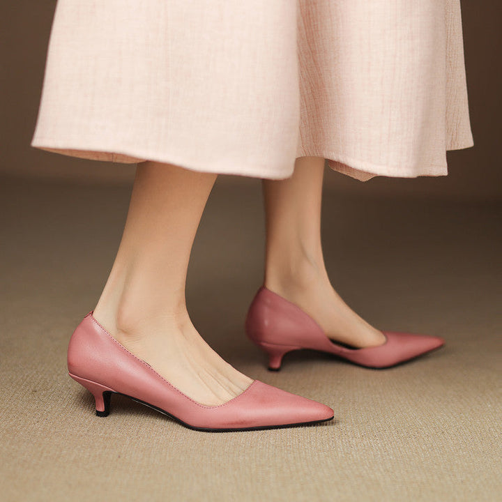 Vienelle™ サイドオープン キトゥンヒール パンプス