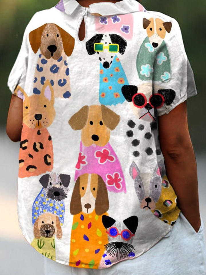 Wanelle™ 犬柄 シャツ
