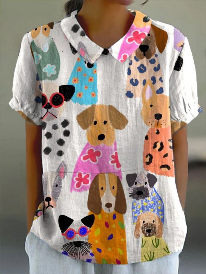 Wanelle™ 犬柄 シャツ