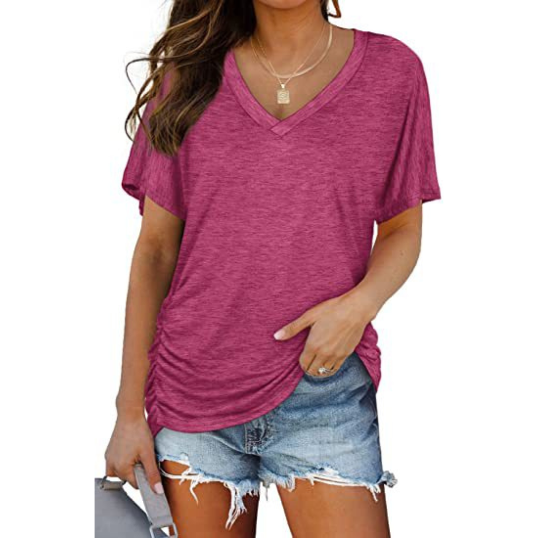 Eilenne™ Vネック ゆったりシャツ