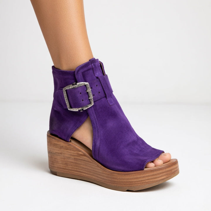 Nadelle | Open-Toe Wedge Booties