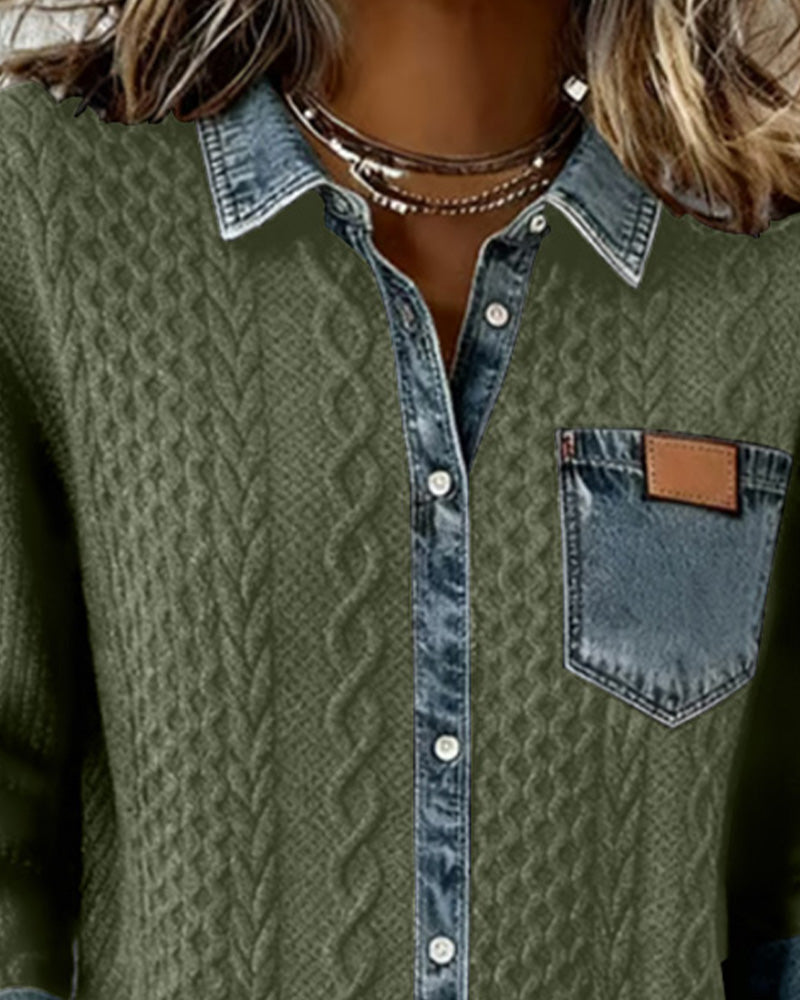 Zinnara | Patchwork Button-Up Shirt
