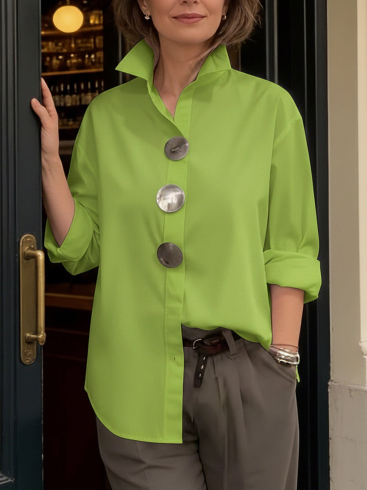 Novessa | Stand Collar Button Blouse