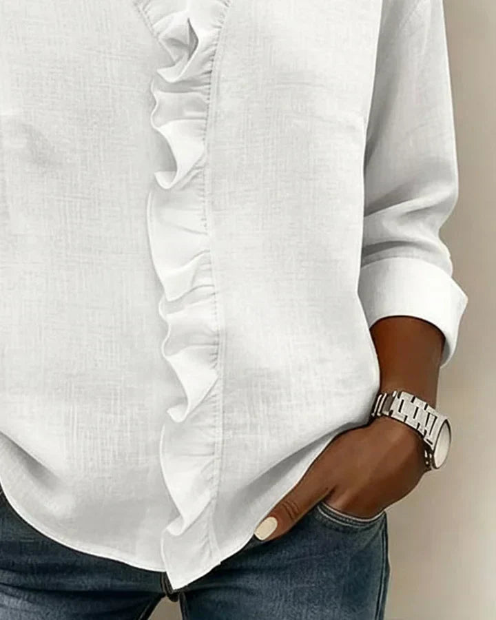 Elaira | V-Neck Ruffle Blouse