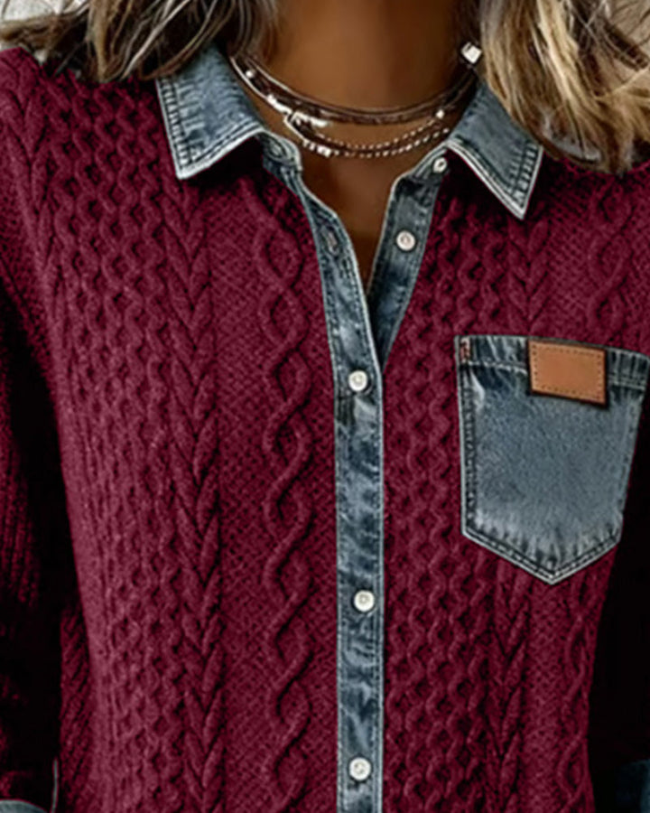 Zinnara | Patchwork Button-Up Shirt