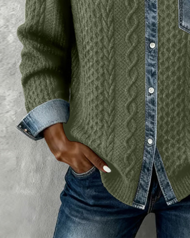 Zinnara | Patchwork Button-Up Shirt