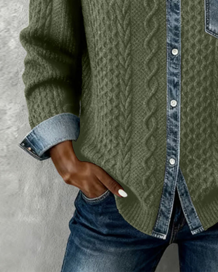 Zinnara | Patchwork Button-Up Shirt