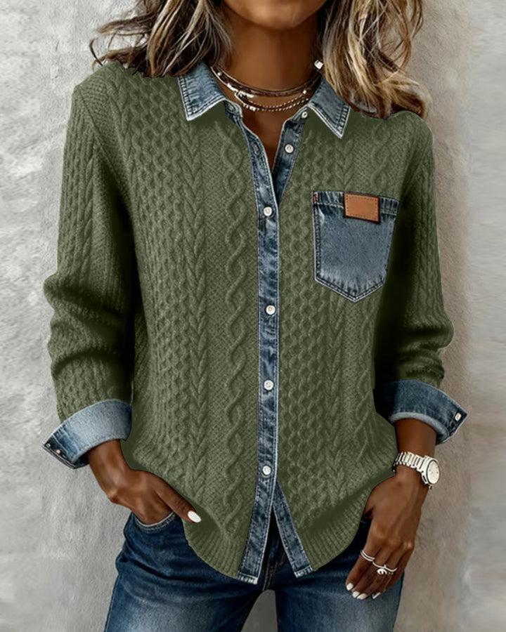 Zinnara | Patchwork Button-Up Shirt