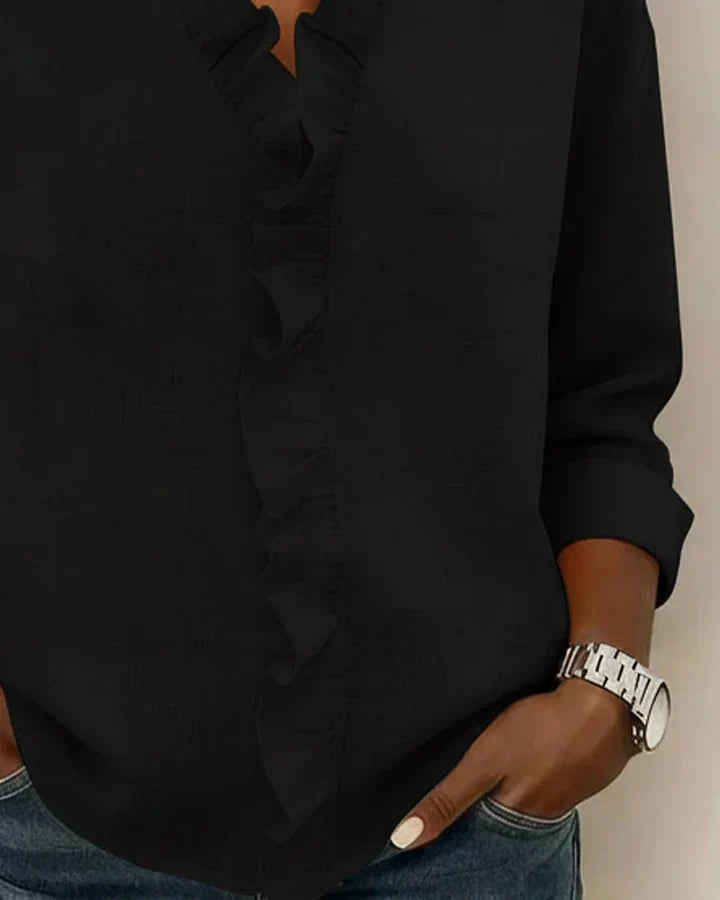 Elaira | V-Neck Ruffle Blouse