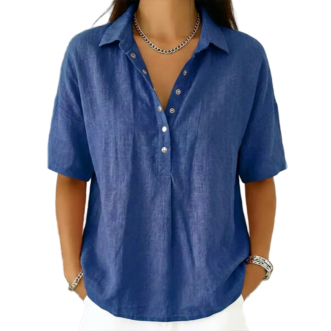 Noelle | Blouse with Collar and Button Details