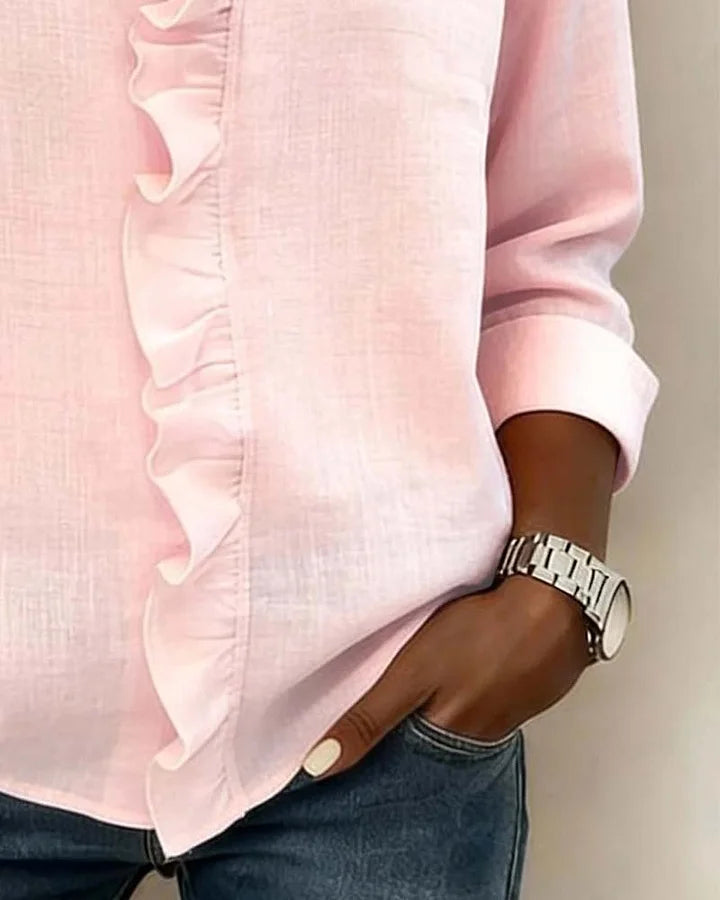 Elaira | V-Neck Ruffle Blouse