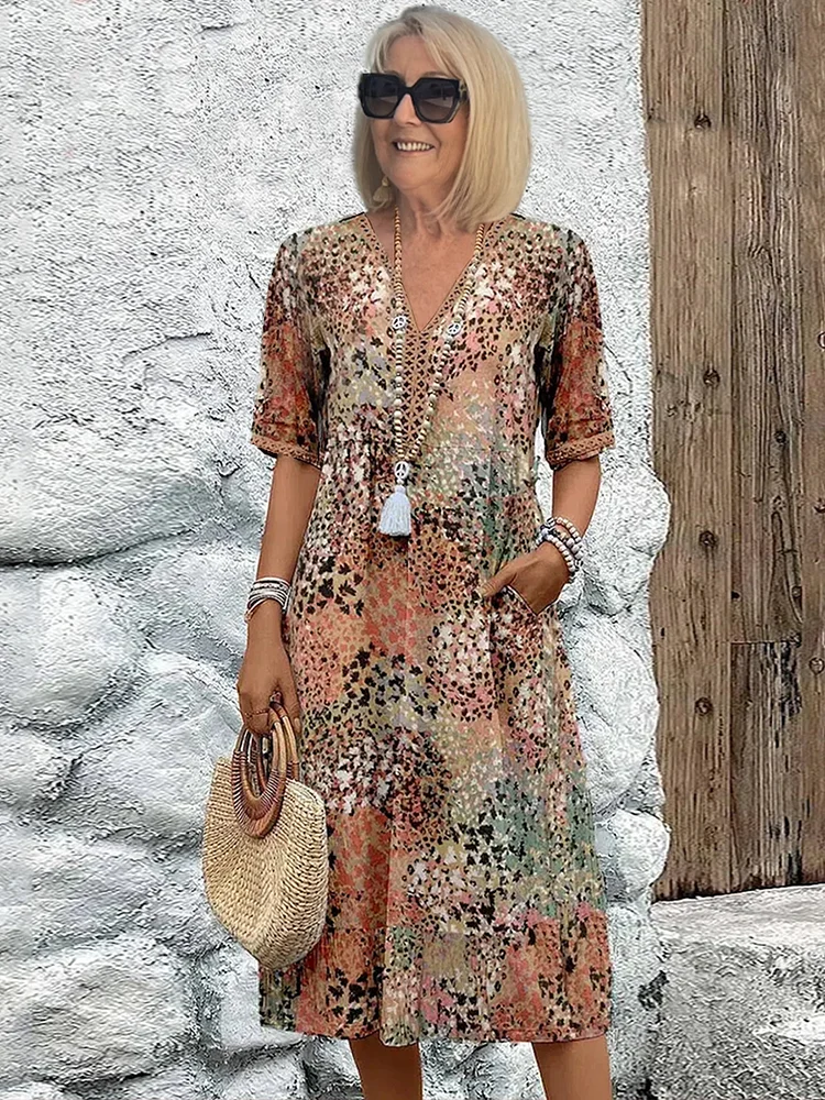 Alira | Elegant Printed Midi Dress
