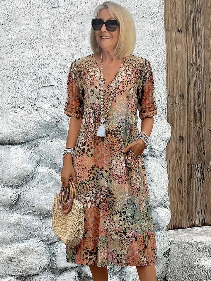 Alira | Elegant Printed Midi Dress