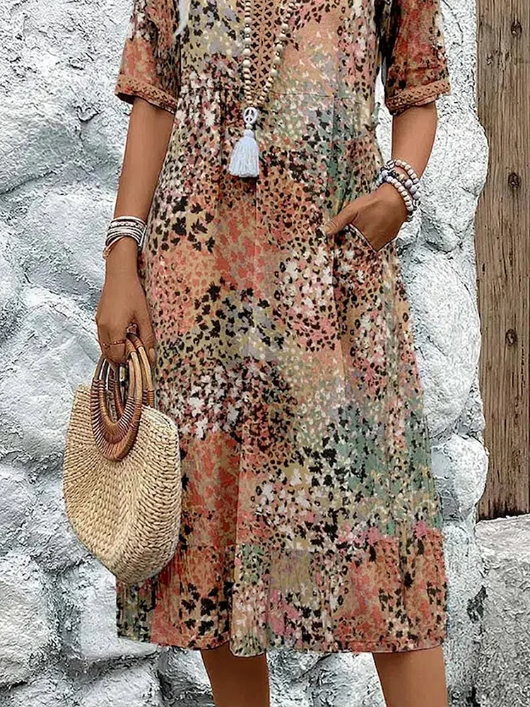 Alira | Elegant Printed Midi Dress