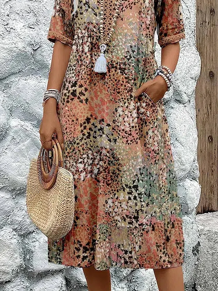 Alira | Elegant Printed Midi Dress