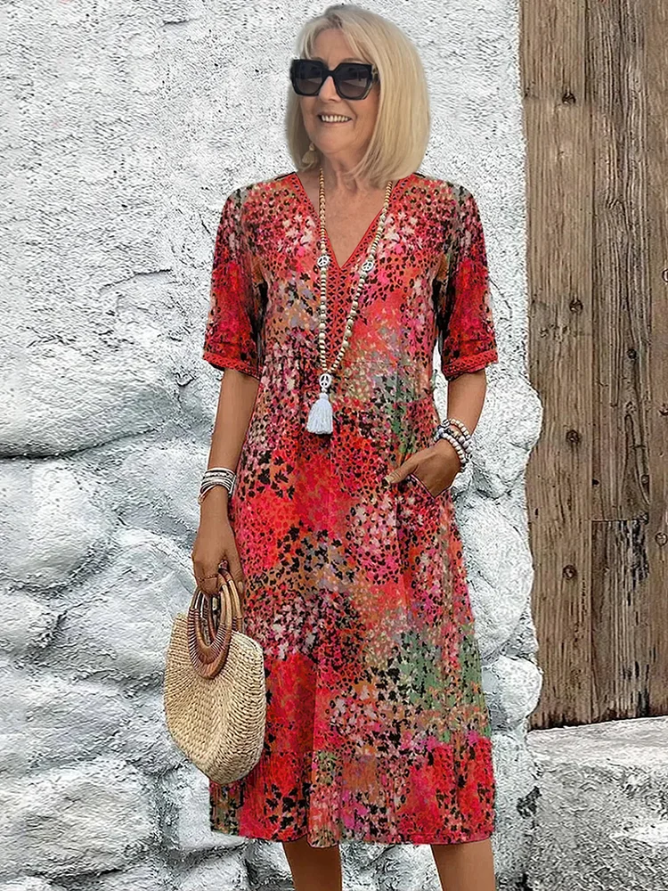 Alira | Elegant Printed Midi Dress