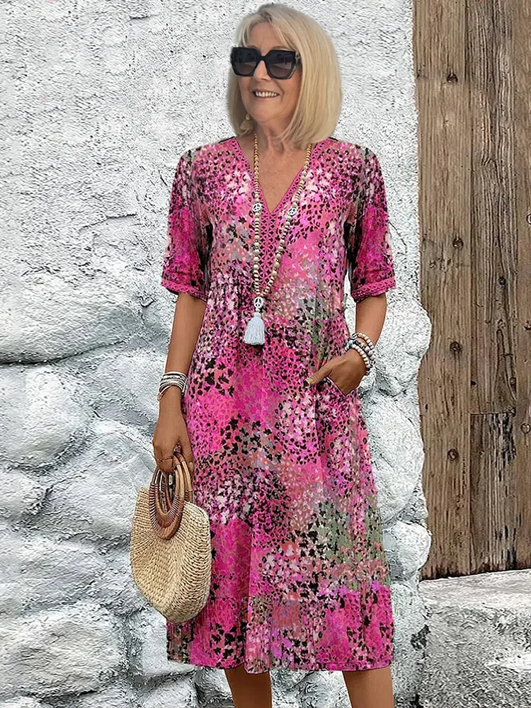 Alira | Elegant Printed Midi Dress