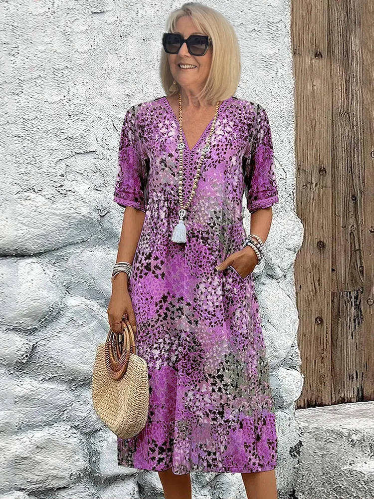 Alira | Elegant Printed Midi Dress