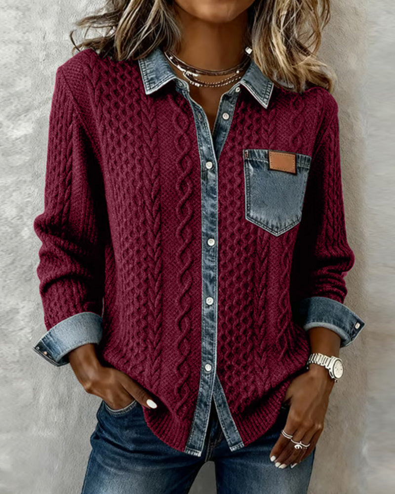 Zinnara | Patchwork Button-Up Shirt
