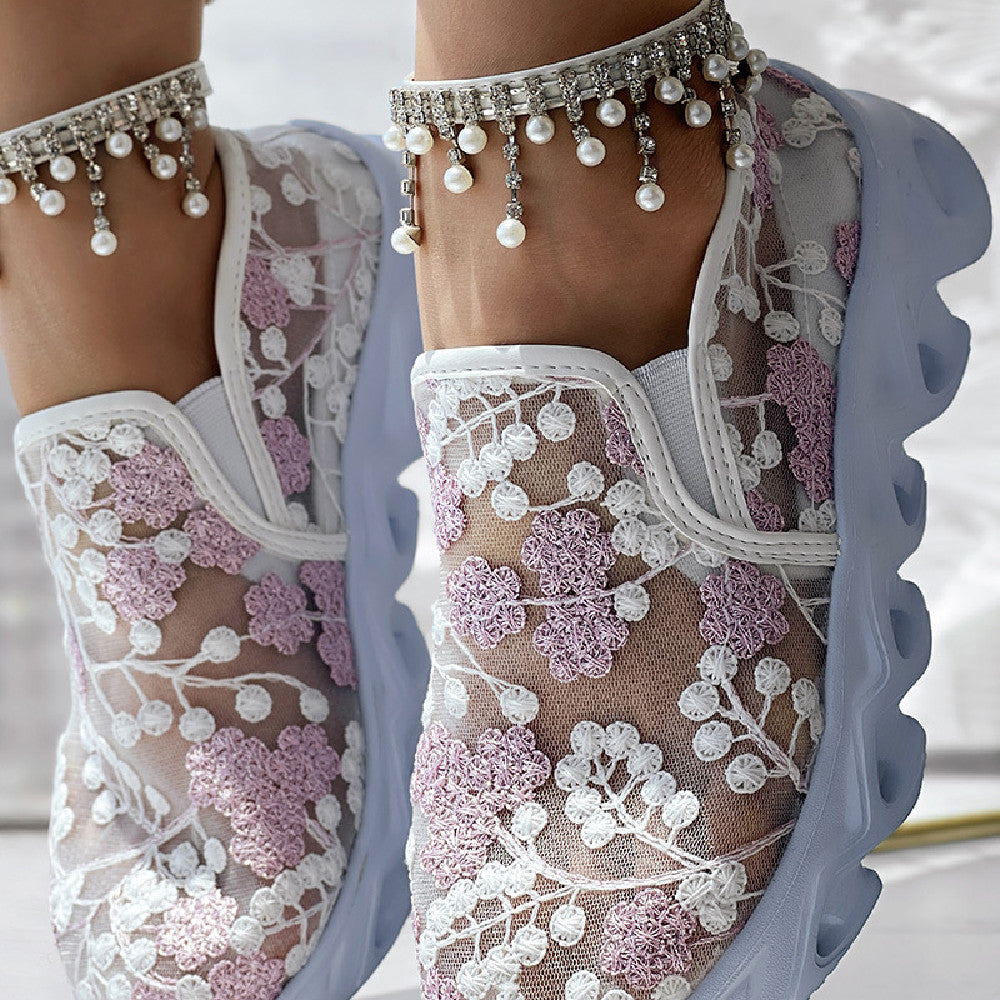 Léonie™ フローラルレース スニーカー
