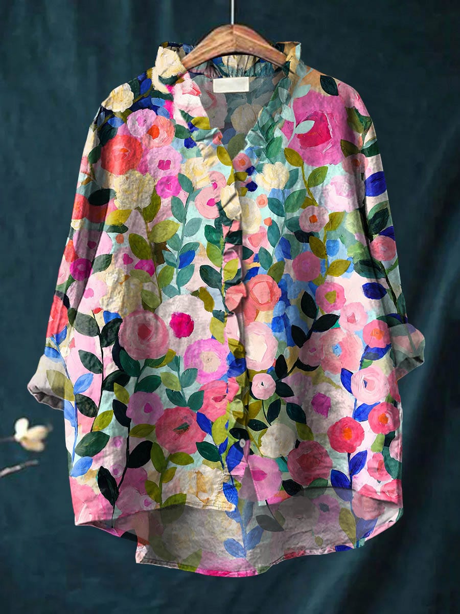 Fleurianne™ 花柄 シャツブラウス