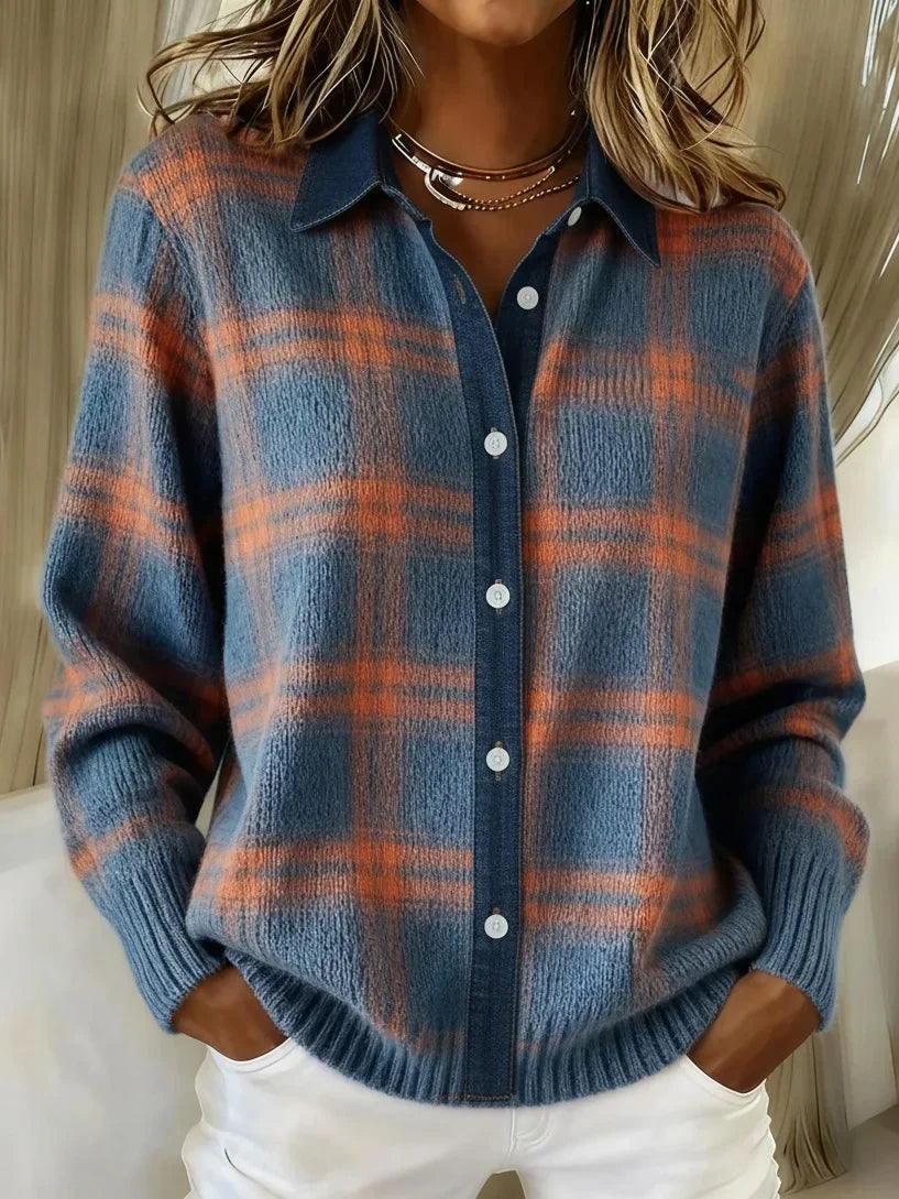 Kanelle™ チェック柄 シャツカーディガン