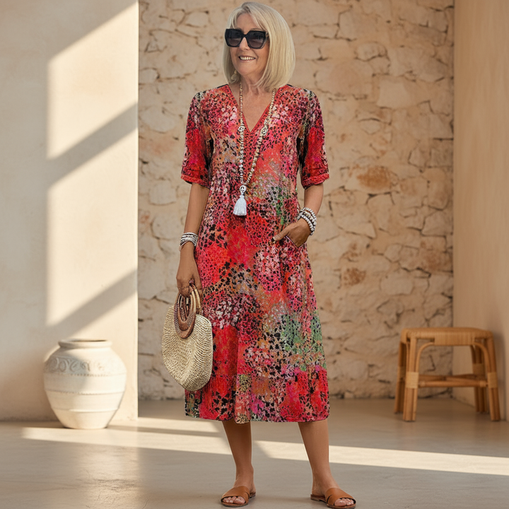 Alira | Elegant Printed Midi Dress